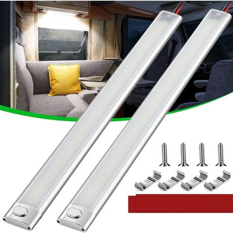 Stück Led-innenraumleuchtenleiste, 12 V, 30 Cm, 120 Leds, Mit Ein-/ausschalter, 1600 Lm, Weiße Lichtleiste Für Auto/lkw/wohnmobil/boot/transporter
