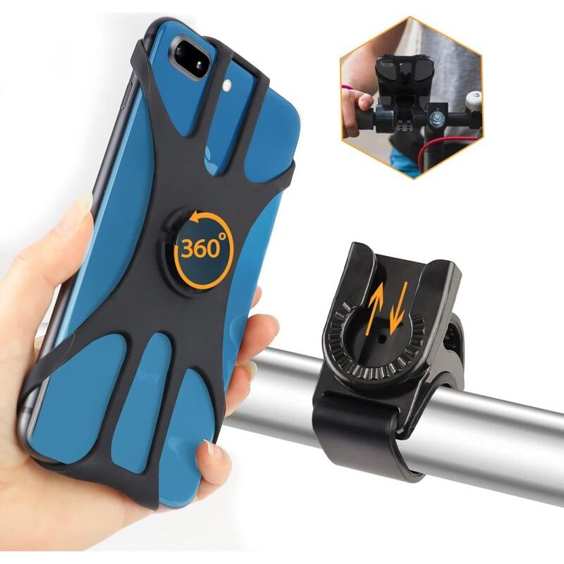 Universelle, Um 360° Drehbare Und Verstellbare Handyhalterung Für Fahrrad-/motorradlenker, Kompatibel Mit Iphone, Samsung Und Smartphones Von 4,5 Bis 7,0 Zoll (schwarz)