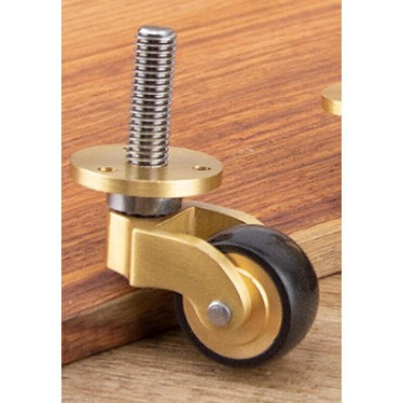 Set Mit 2 Universellen Rollen Aus Massivem Messing Für Vergoldete Möbel, Gummierte Lenkrollen Im Antik-stil Mit Gewindeschaft, Geeignet Für Klavierbeine, Sofas, Tische