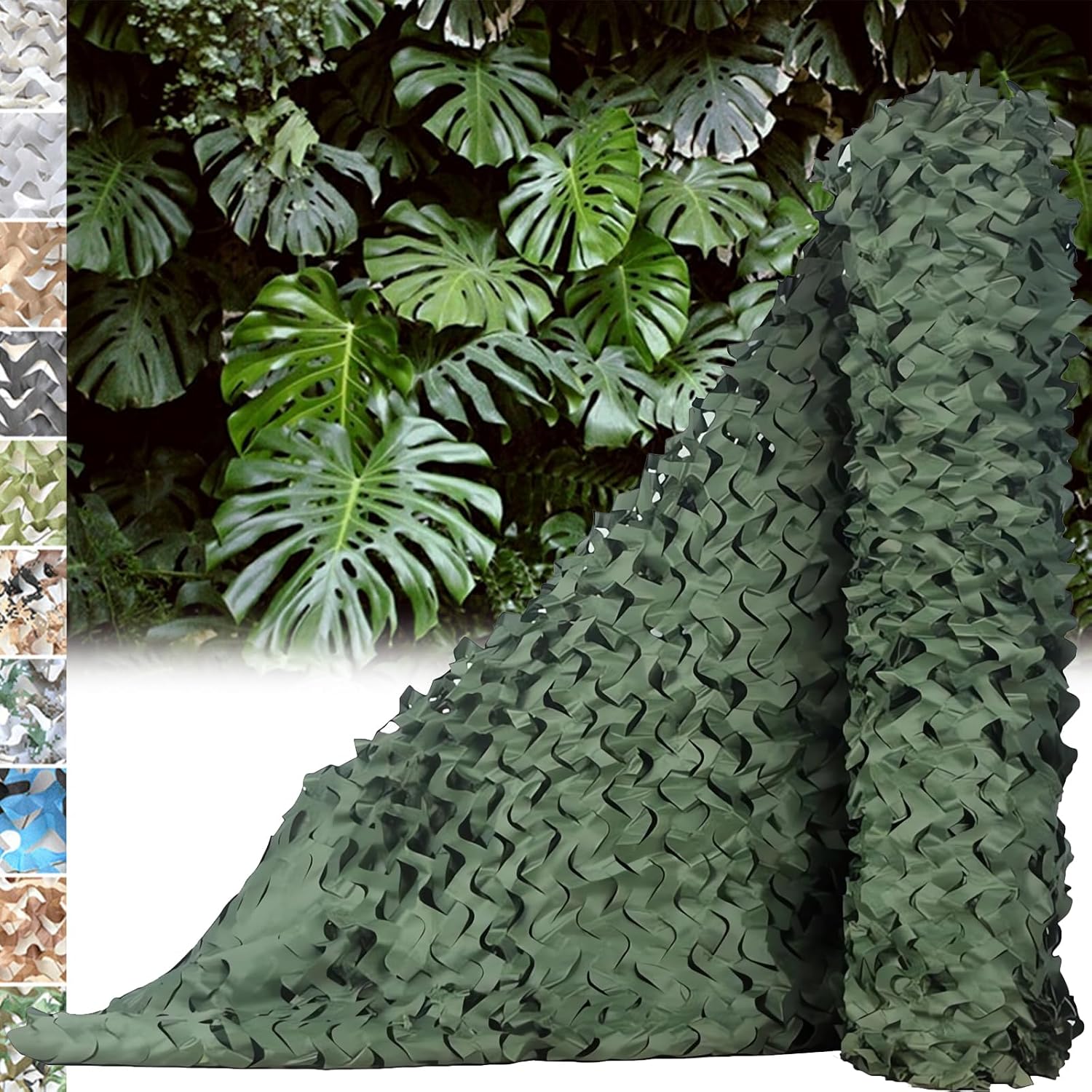 Dickes Tarnnetz, Sonnenschutz, Geeignet Für Die Jagd, Camping Im Freien Und Gartenpartydekoration, 3x6m, Grün.