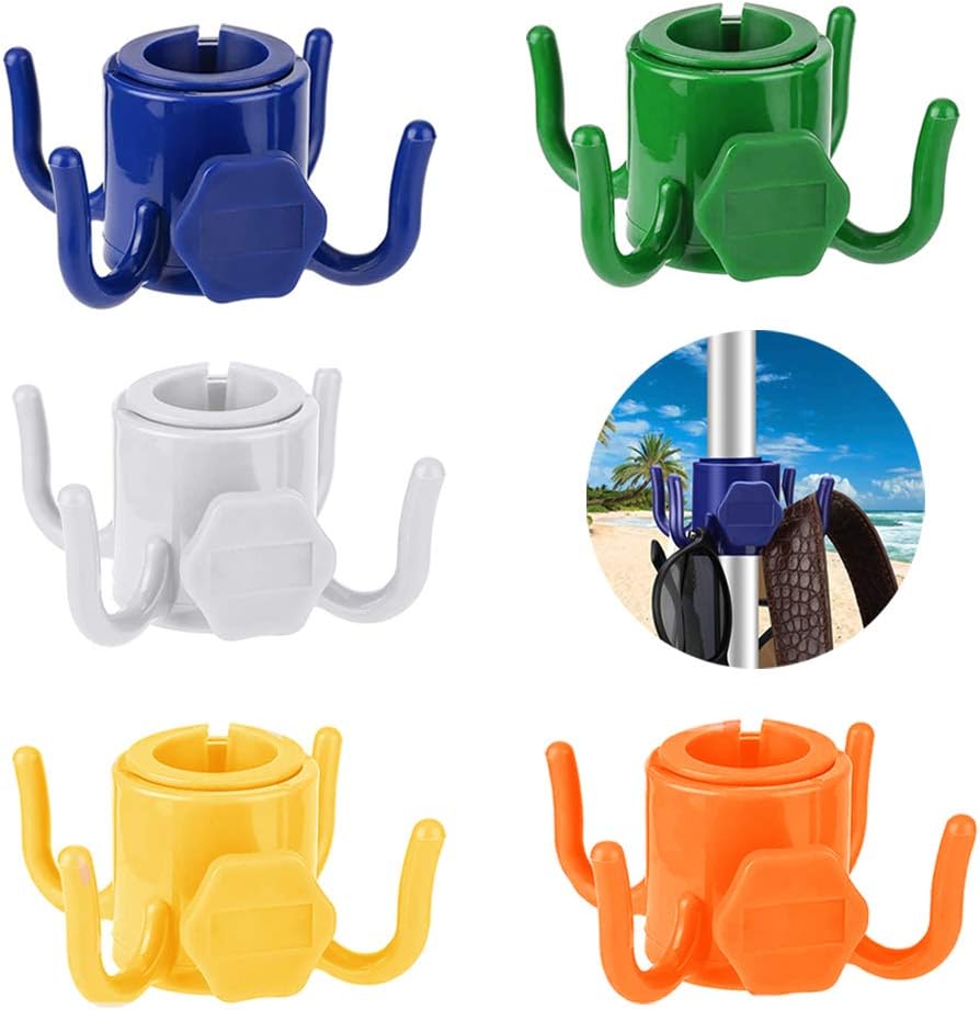 Set Mit 5 Strandschirmhaken, 4-zinkige Haken, Geeignet Zum Aufhängen Von Handtüchern, Camping- Und Reiseausrüstung.