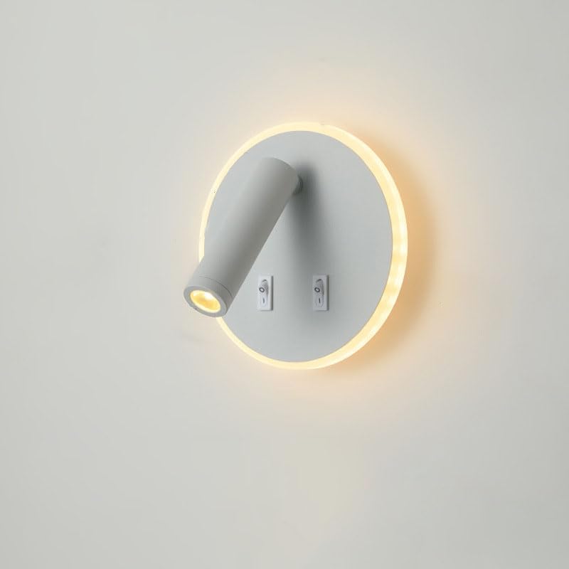 Led-leselampe Mit Zwei Schaltern, Verstellbar, 350°/90° Drehbare Nachttischlampe, Geeignet Für Das Schlafzimmer.