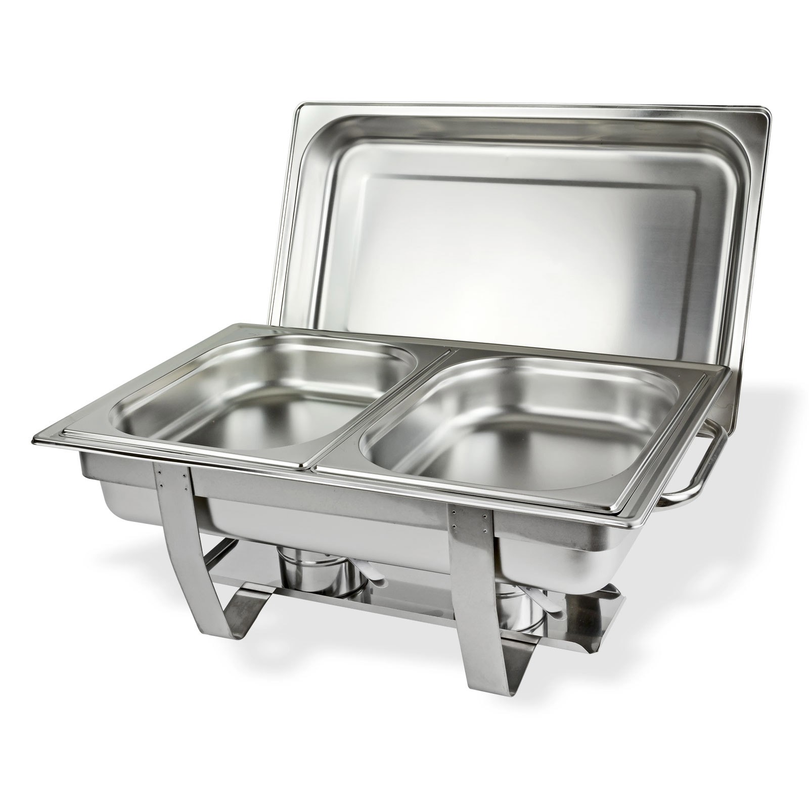 Speisenwärmer 2 Schalen Speisewärmer Warmhaltebehälter Chafing Dish Edelstahl