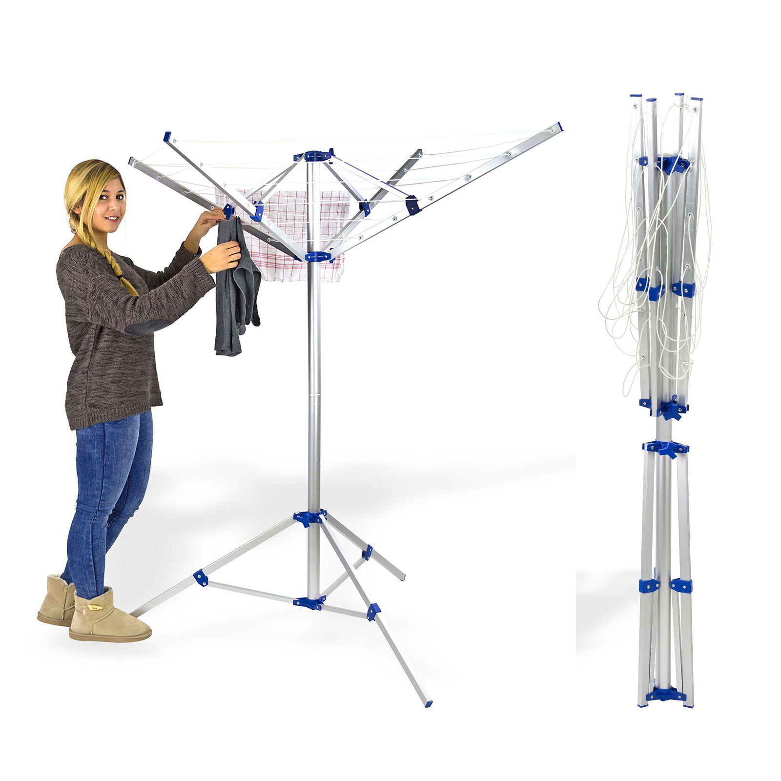Dema - Mobile Camping Wäschespinne Nizza Wäschetrockner Wäscheständer Wäscheleine