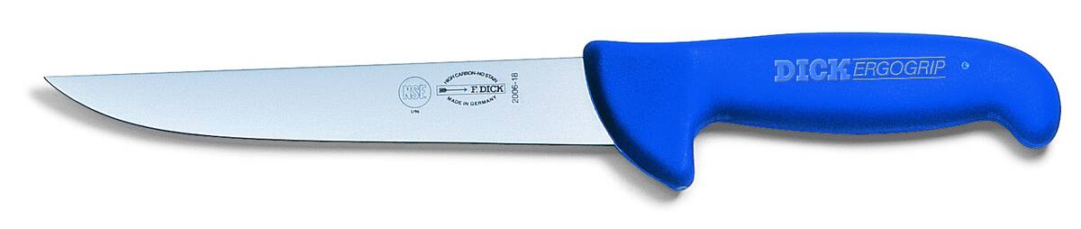 Fleischermesser Zum Stechen, Gerade, 21 Cm, Blau, Ergogrip
