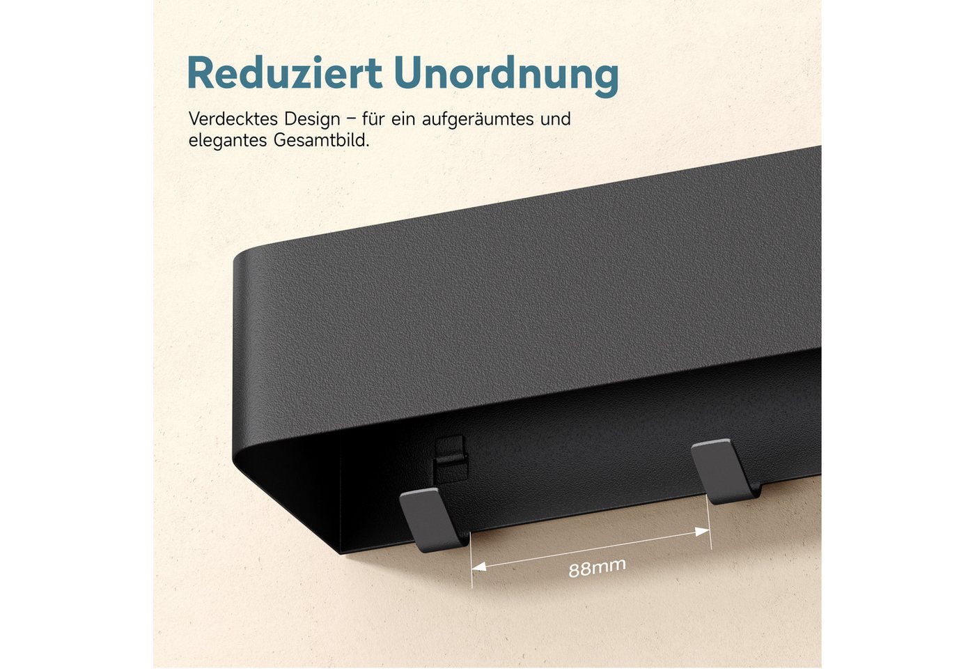 Doporro Duschablage Ohne Bohren, Badezimmer Organizer Mit 8 Haken, Stabiles Wandregal Bad Zum Kleben, Duschregal 80 Cm Für Bad, Küche Und Flur, Sandschwarz, Reglo-05