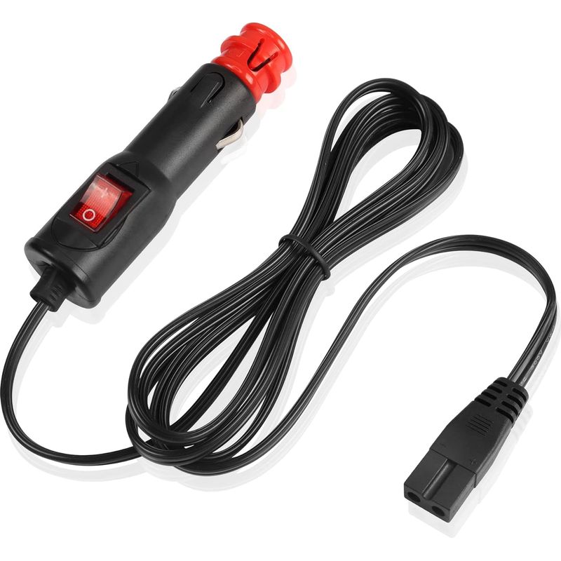 Kabel Für Autokühlschrank Mit Druckknopfschalter, 12 V/24 V Dc, 2-polig Auf Zigarettenanzünderstecker, 3,6 M