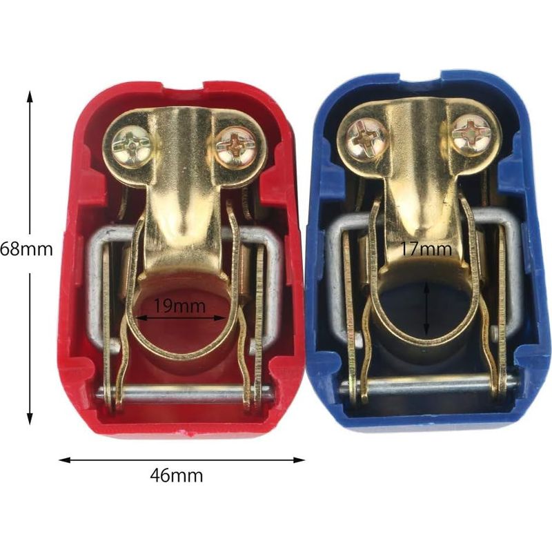 Set Mit 2 Schnellverschluss-batterieklemmen, 12 V, Batterietrennschalter Für Boot/lkw/auto/transporter, Rot Und Blau