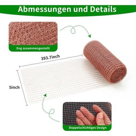 Kupfer-schneckennetz, 127 Mm X 10 M, 100 % Kupferdraht, Kupfer-schneckenband, Zum Schutz Des Gartens, Zur Abwehr Von Ratten, Schnecken Und Anderen Schädlingen