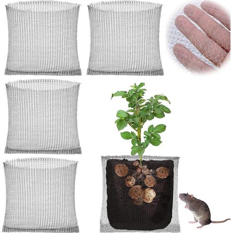 Wurzelschutzkorb 45x40cm Wurzelschutz 4-teilig Sicherheitsnetz Rostfreier Wurzelschutzkorb Wühlmauskorb Für Pflanzenschutz Blumen Gemüse