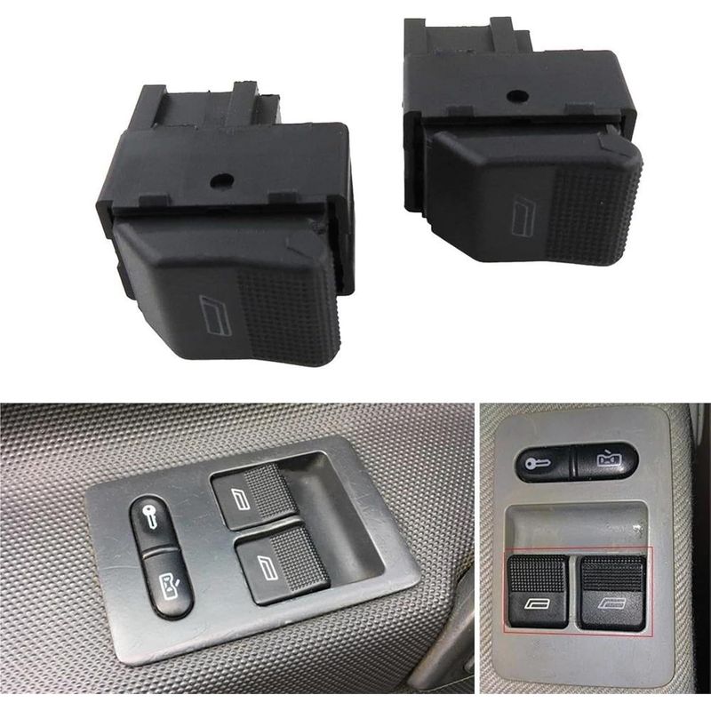 Fensterheberschalter Für Vw Polo Schrägheck 6n2 6x1 6e1 1998–2005 (959 855b 6x0959855b), 2 Haupttasten. Fensterheberschaltertaste (farbe 1)