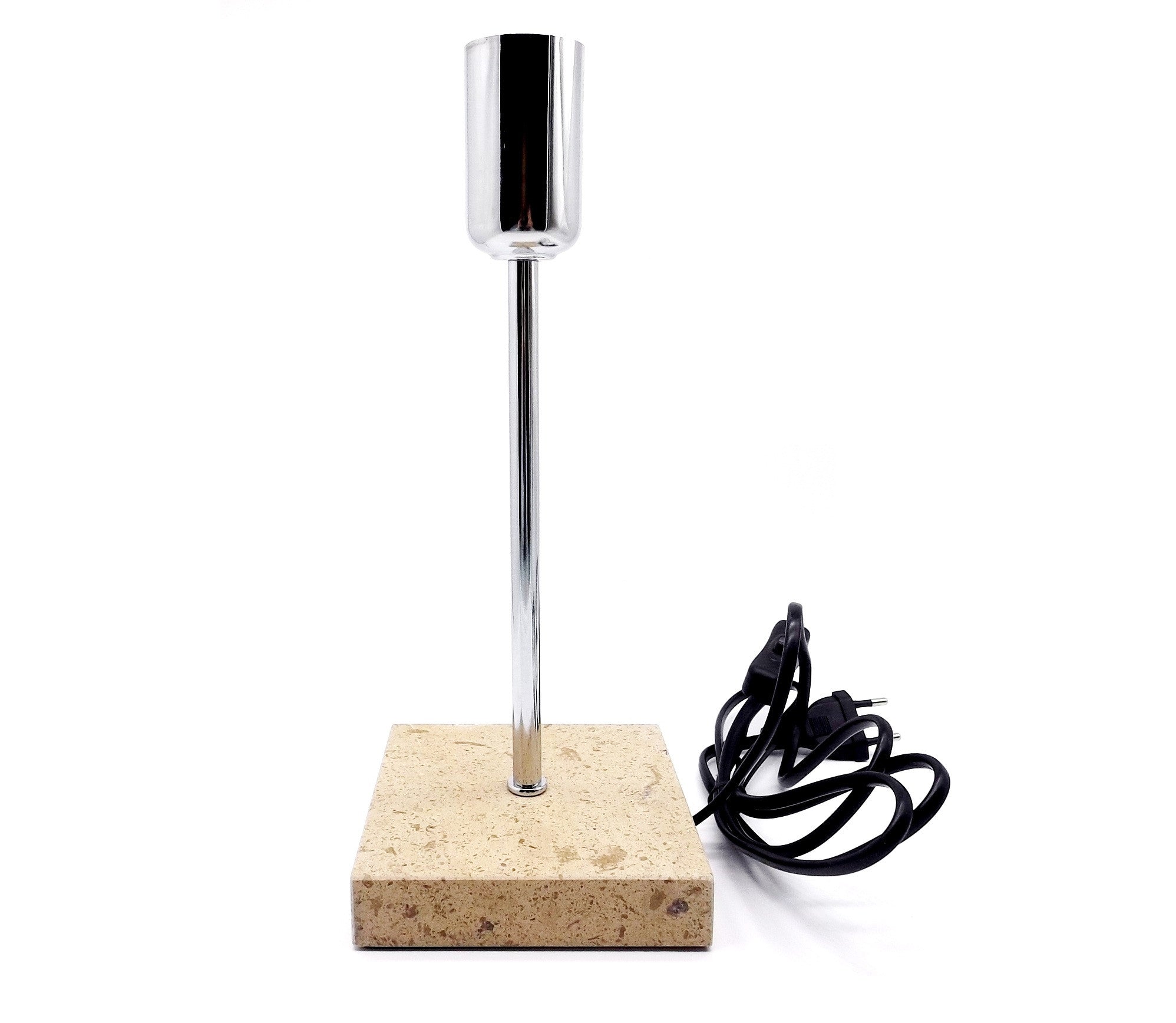 Tischlampe Marmorsockel Mit Silberner E27-fassung