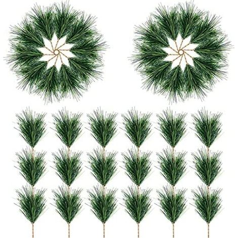 Set Mit 30 Künstlichen Grünen Kiefernnadeln – Kleine Kiefernzweige – Ideal Für Weihnachtsgirlanden, Kränze, Haus- Und Gartendekorationen