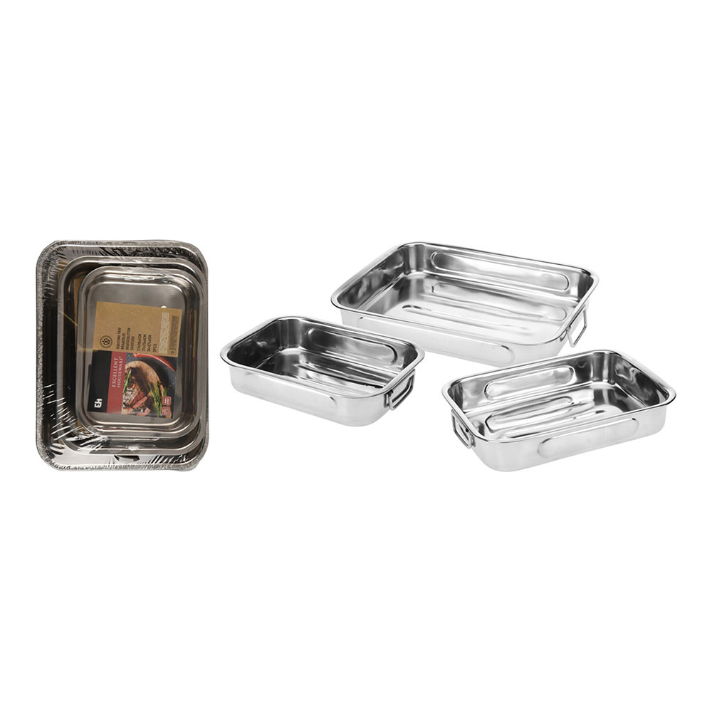 Excellent Houseware - Set 3 Tabletts Aus Edelstahl, A12402130
