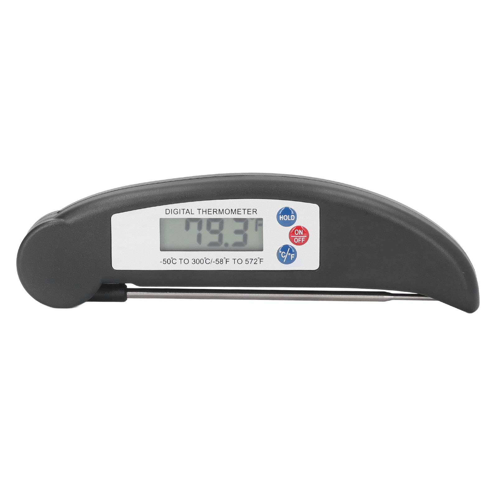 Schnelles Digitales Fleischthermometer Mit Klappbarer Sonde – Praktisches Küchenthermometer, Schwarz