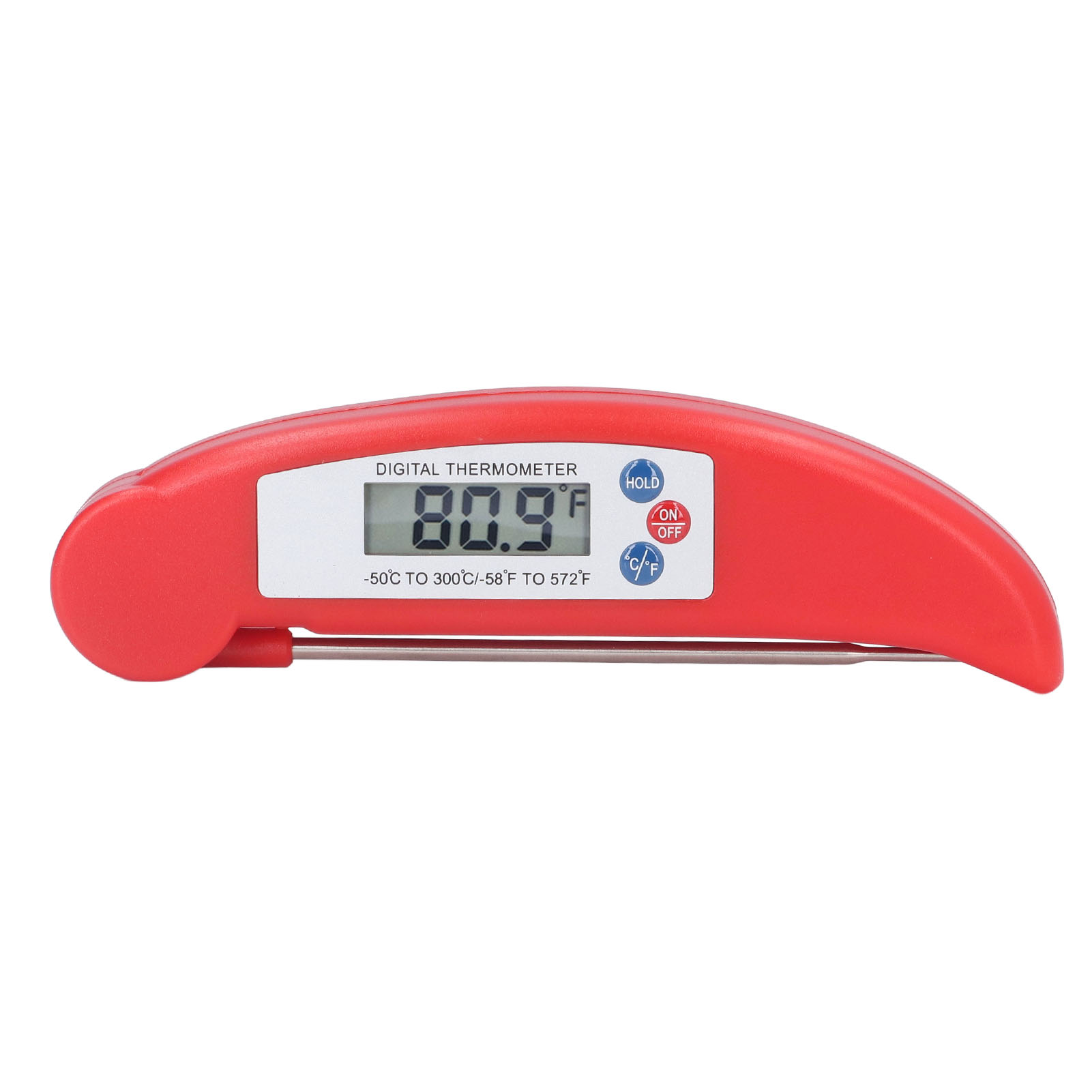 Schnelles Digitales Fleischthermometer Mit Klappbarer Sonde – Zum Kochen Von Rotem Fleisch