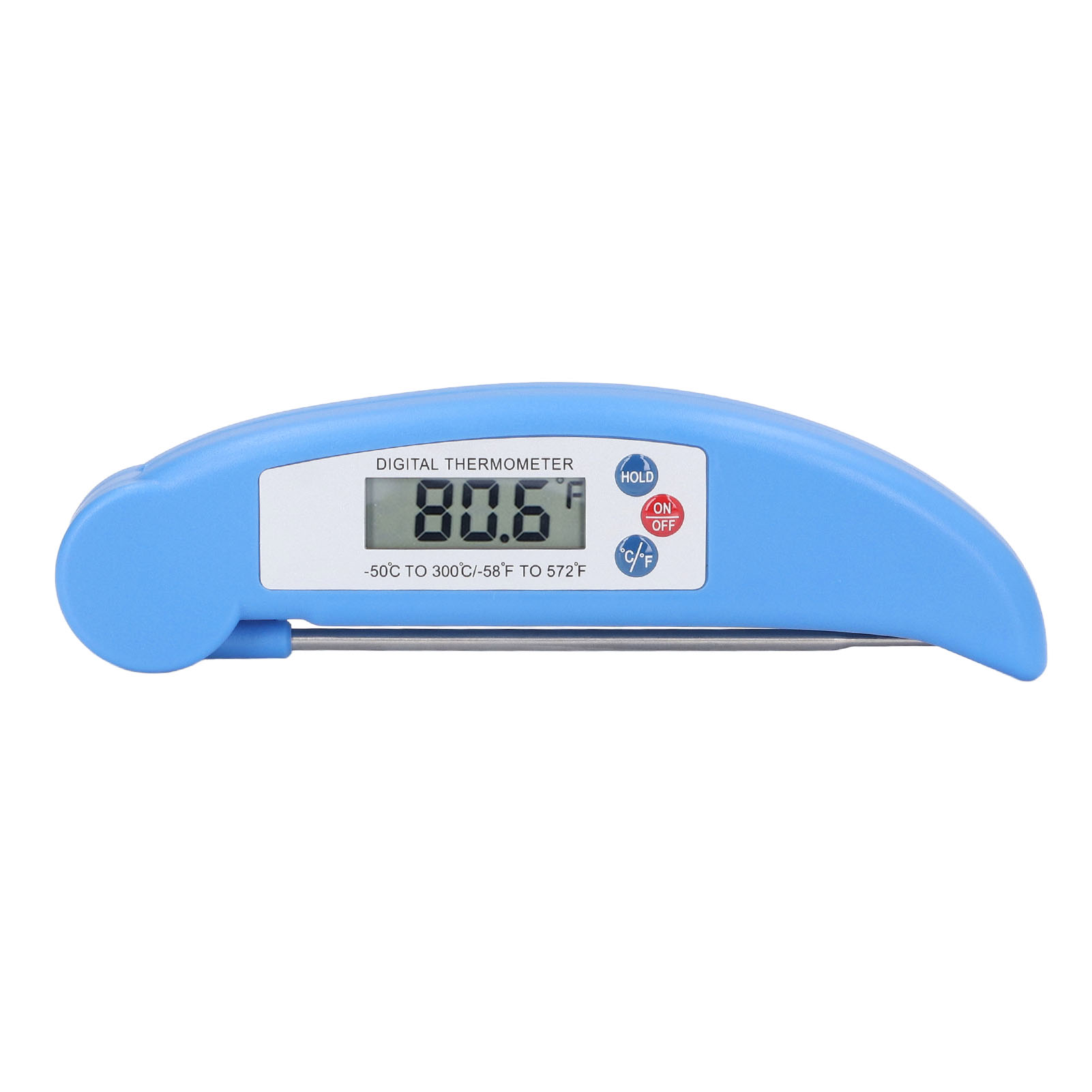 Schnelles Digitales Fleischthermometer Mit Klappbarer Sonde - Praktisches Küchenblau