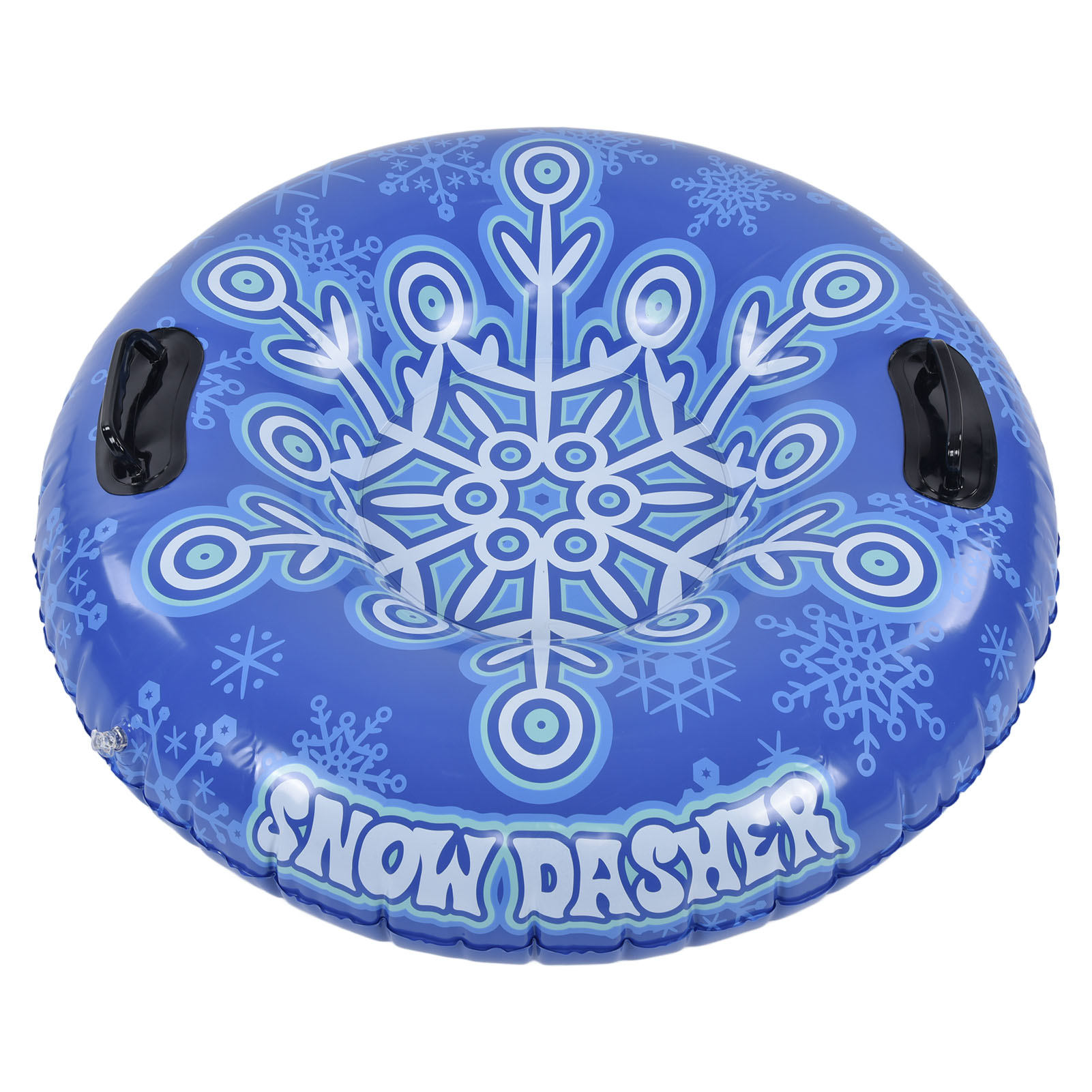 Aufblasbarer Pvc-skischlauch Für Erwachsene, Robuster 200 Kg Gleitring, Sicherheitsgriff, Blau Und Weiß, Für Familien.