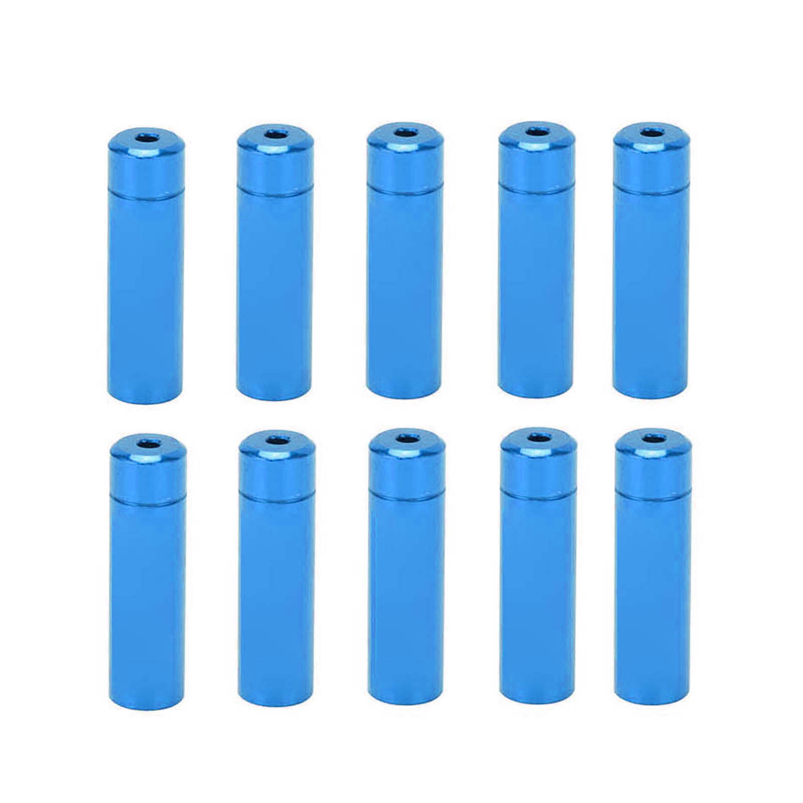 10 Schaltzugendkappen Aus Aluminiumlegierung (4 Mm) Für Rennräder Und Mountainbikes, Blau