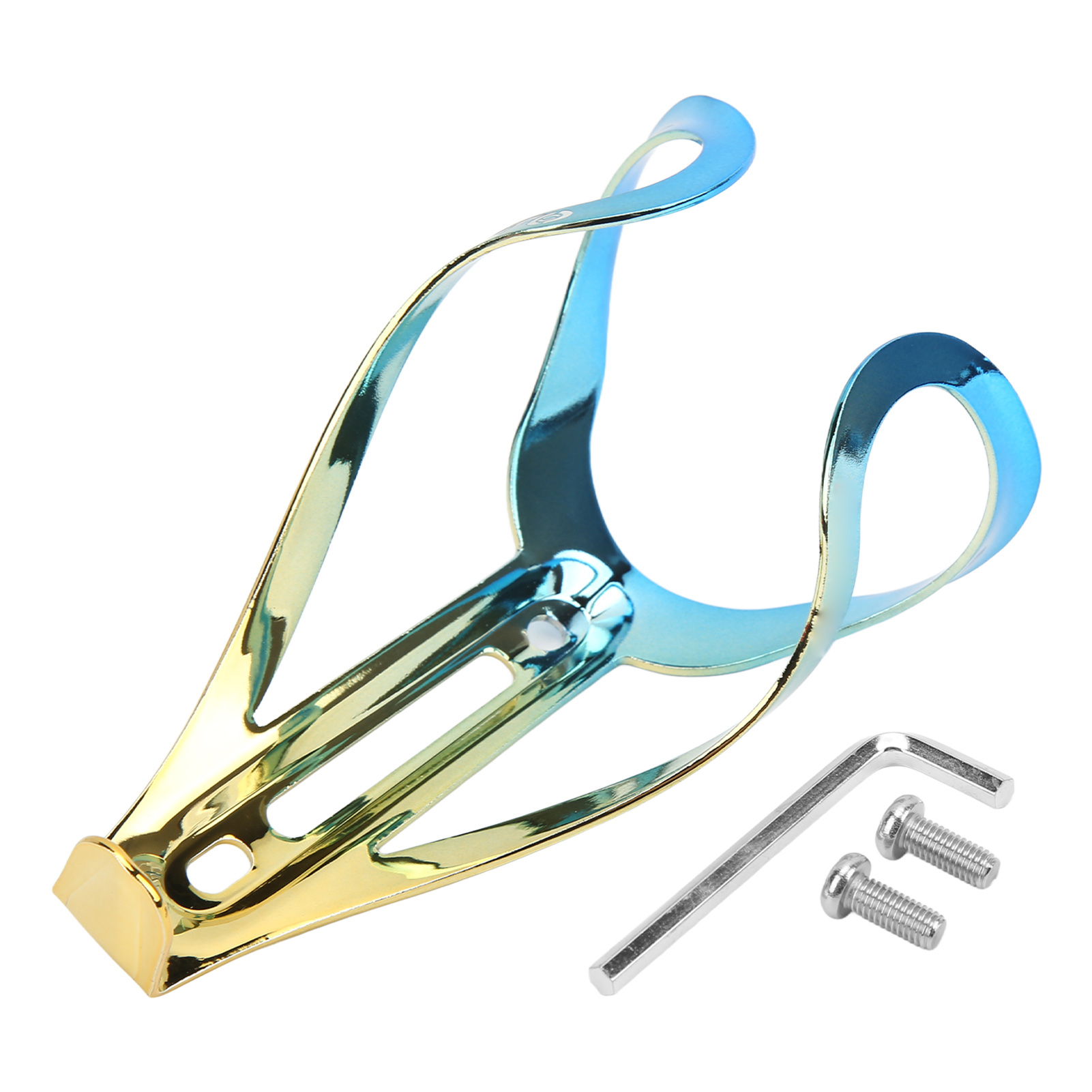 Robuster Fahrradflaschenhalter, Glatte Kanten, Leuchtende Farbe Und Geringes Gewicht Für Rennräder Und Mountainbikes (blau, Gold).