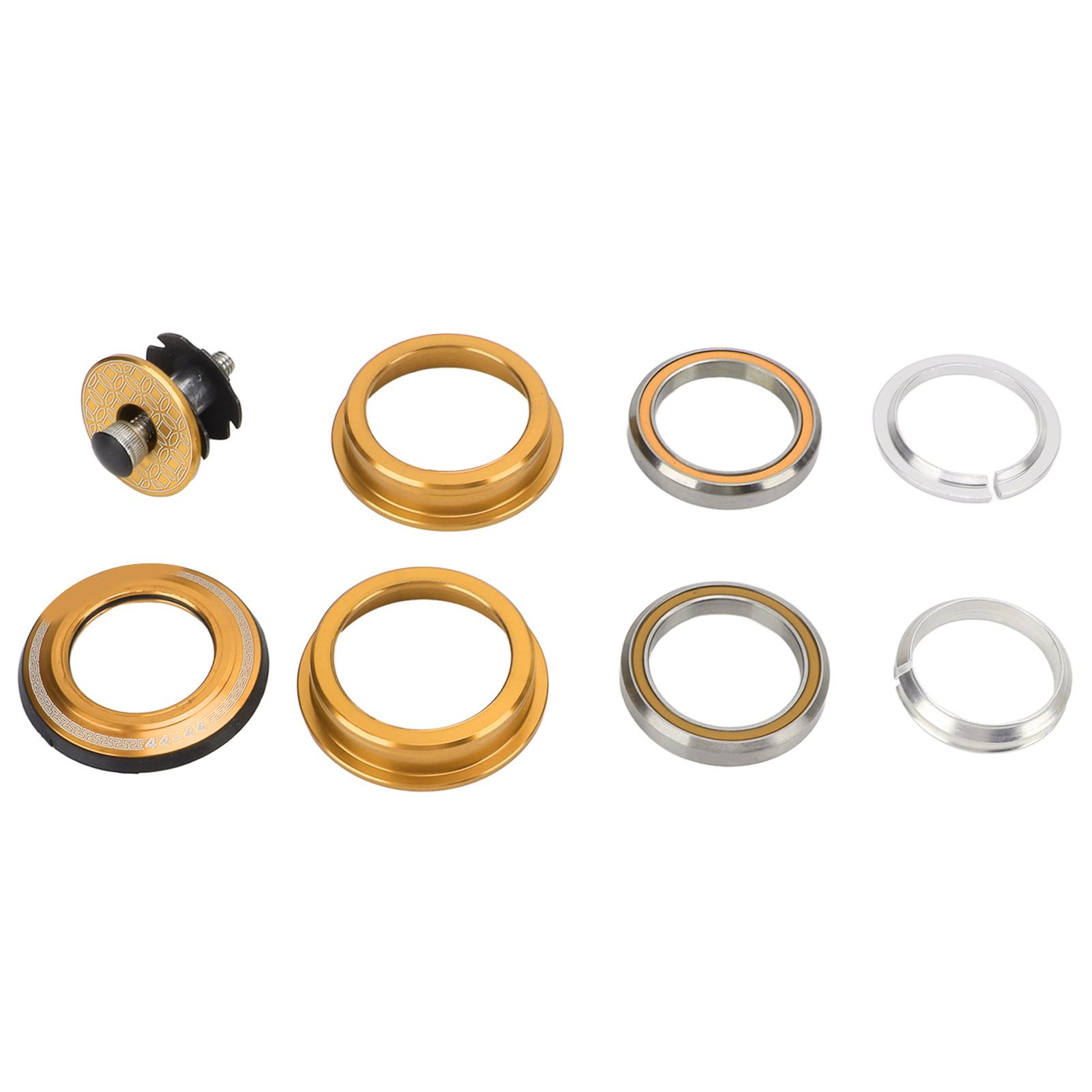 Viaron 44mm Doppellager-steuersatz Für Mountainbikes, Kompatibel Mit Vordergabel Und Vorbau, Goldfarben.