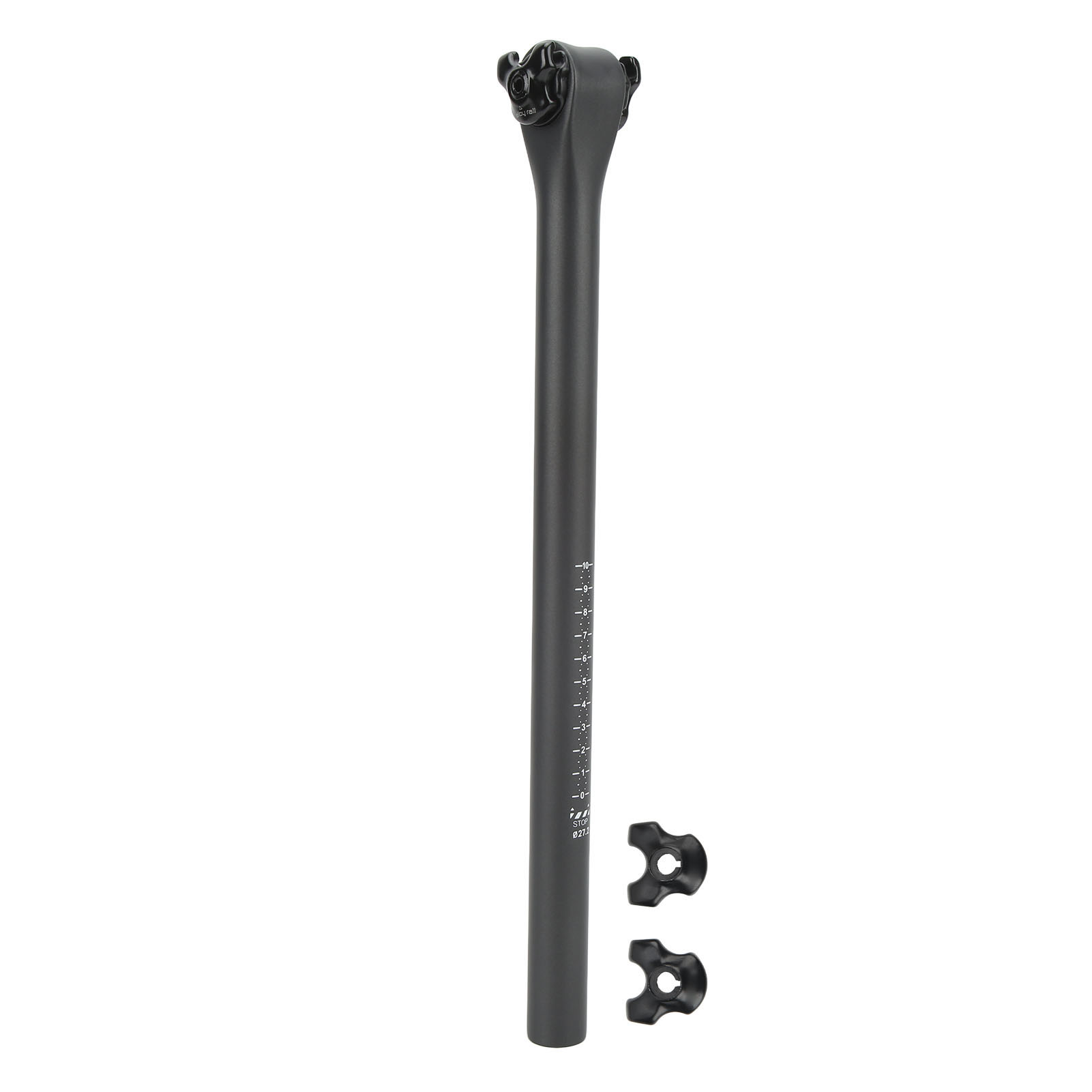 Leichte, Vibrationsdämpfende Carbon-sattelstütze Für Fahrräder, Matt Schwarz/grau/silber, Abmessungen 27,2 X 400 Mm.