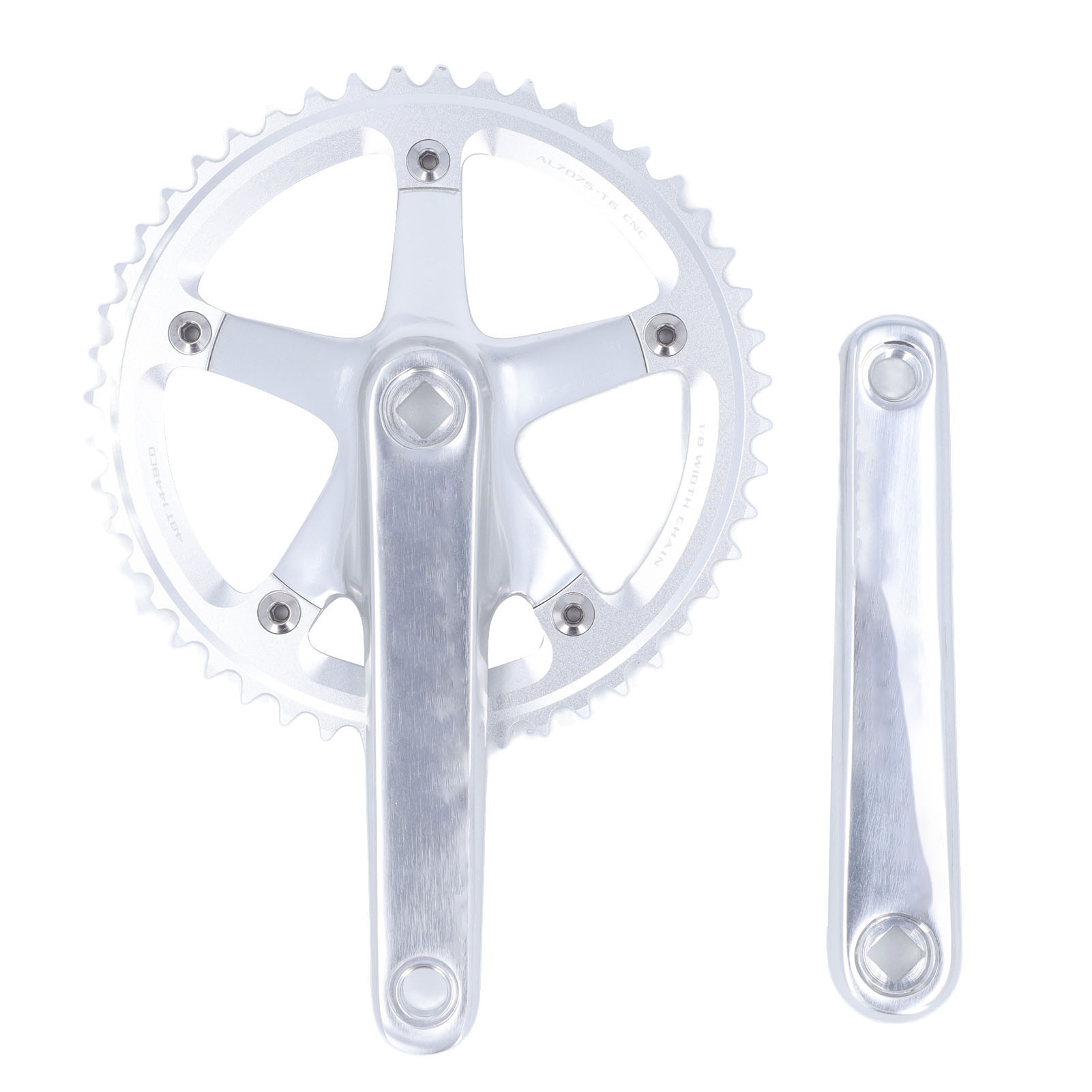 Kurbelgarnitur Aus Aluminiumlegierung, 48t 144bcd Kettenblatt, Vierkantloch, Für Mountainbikes Und Rennräder, Silberfarben.