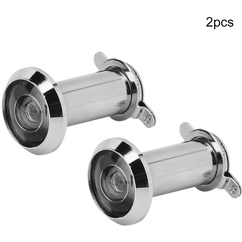 2 Stück 220°-türspion Mit Abdeckung, Weite Sicht Für Mehr Sicherheit Im Haus (16 Mm Silber)