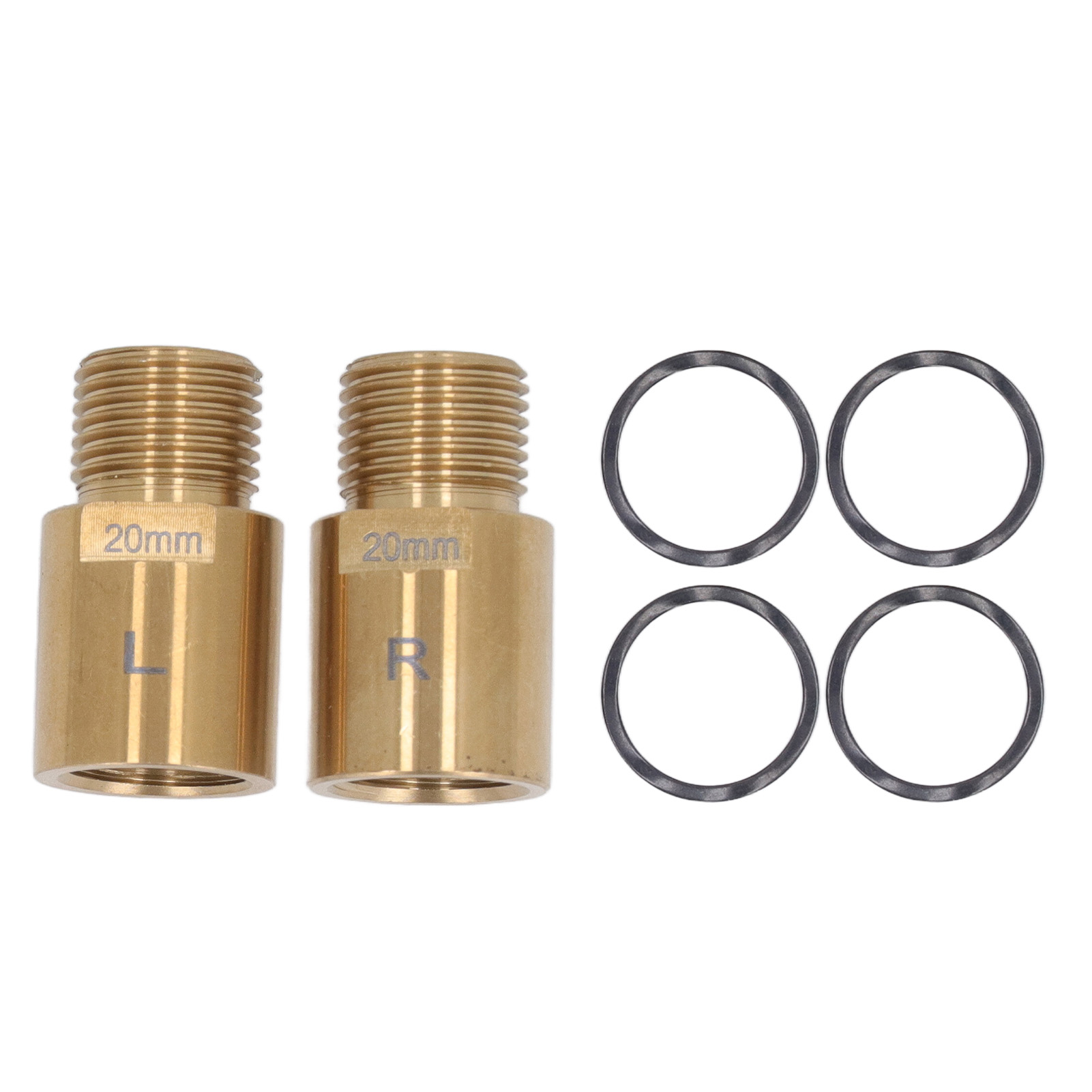 Paar 20 Mm Lange Goldene Stahl-fahrradpedalverlängerungen, Für Pedale Mit 9/16"-gewinde