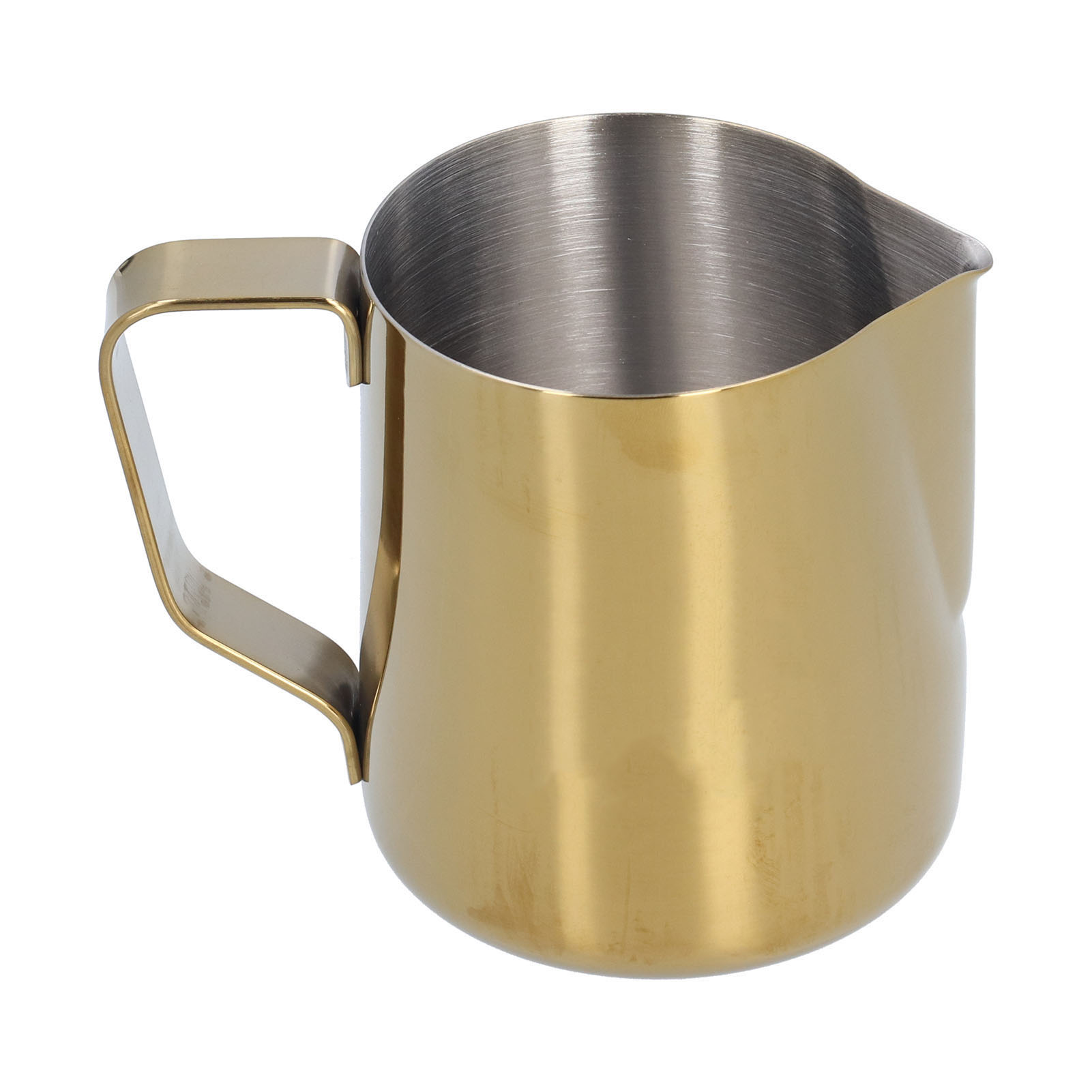 Milchkännchen Aus Edelstahl 304 Mit Spitzem Ausguss Und Innenskala, 600 Ml, Ideal Zum Aufschäumen Von Milch Zu Hause (etikett Inklusive)