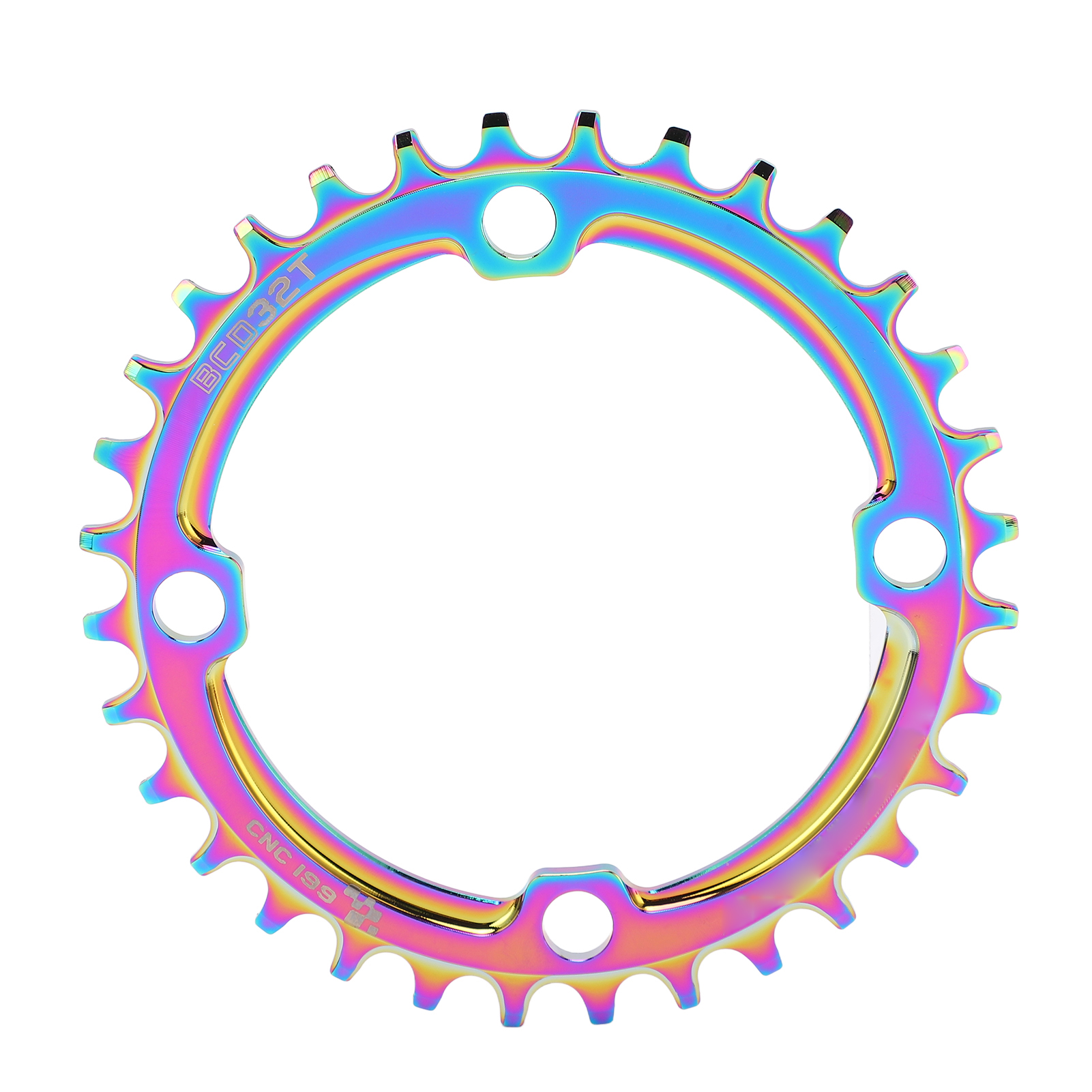 Farbenfrohes 32t-einzelkettenblatt Für Mountainbikes, 104 Mm Lochkreis, Kompatibel Mit Mountainbikes Und Reparaturrädern, Schmal-verlängerte Breite