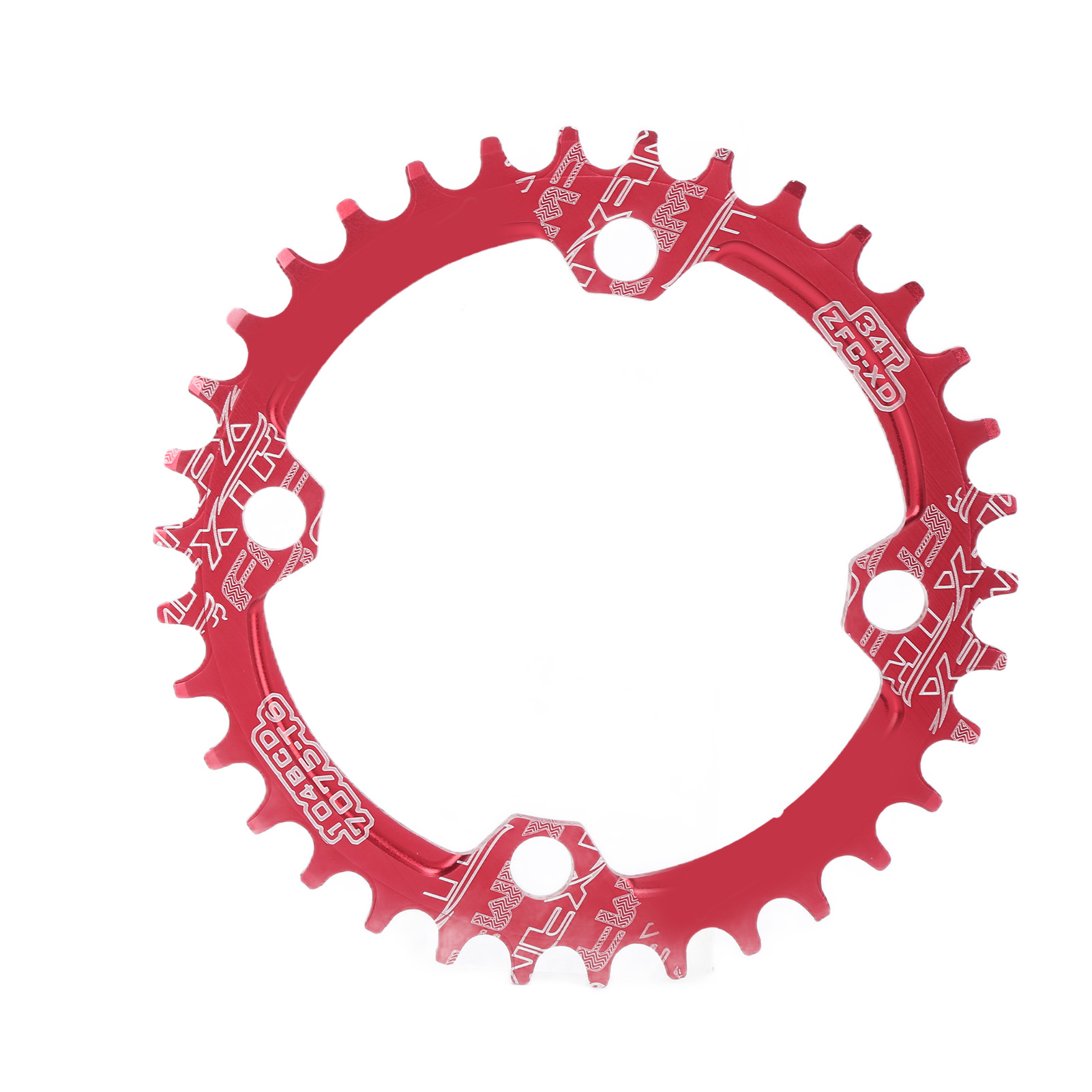 Fmfxtr 34-zahn-kettenblatt Mit Lochkreis 104 Mm, Narrow-wide-kette Für Mountainbikes Und Rennräder, Rot