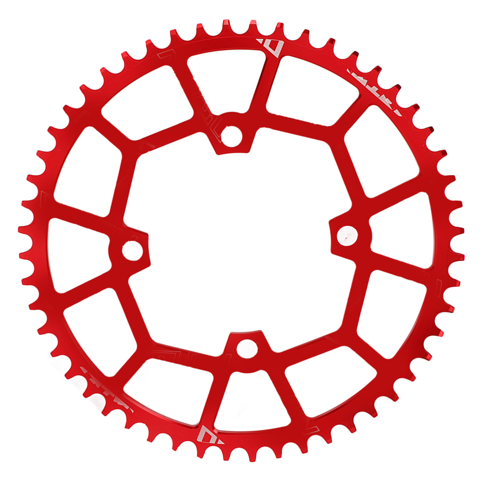 Mountainbike-kettenblatt 104 Mm Lochkreis Scheibenbremse 52 Zähne Aluminiumlegierung, Mit Positiver/negativer Verzahnung, Rot