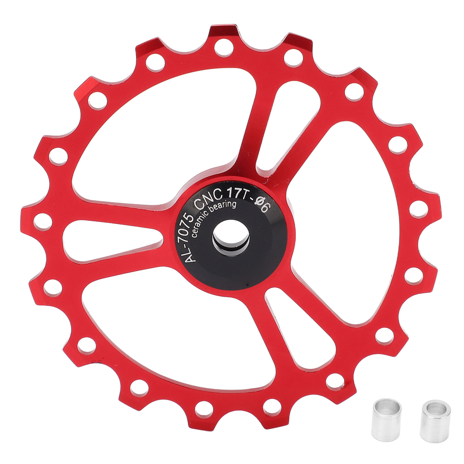 Meijun 17t Keramik-schaltwerksröllchen Aus Aluminiumlegierung Für Rennräder Und Mountainbikes, Rot