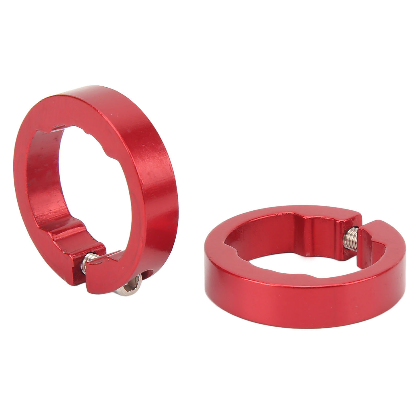 Stück Fahrradgriff-klemmringe, Leicht Und Robust, Aus Aluminiumlegierung, Für 22,2-mm-lenker, Rot