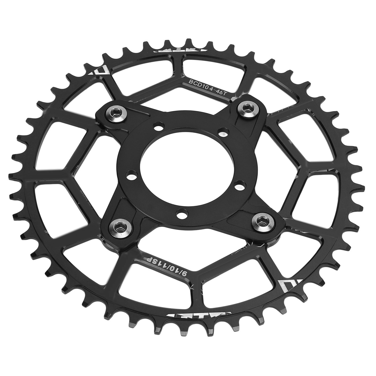 104bcd 46t Riemenscheibenadapter Aus Aluminiumlegierung Für Bafang Mittelmotor – Schwarze Umrüstplatte Und Basis