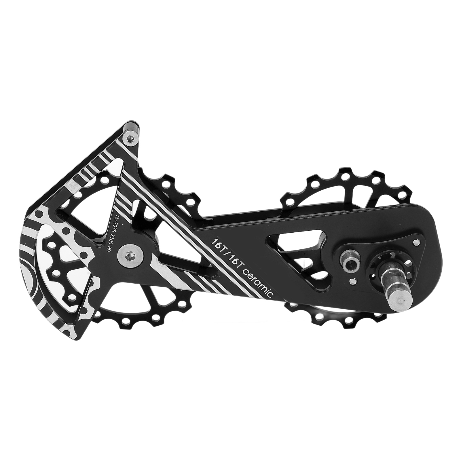 Meroca 8700rd Fahrrad-führungsrolle 16t, Robuste Aluminiumlegierung, Für Schaltwerk, Schwarz