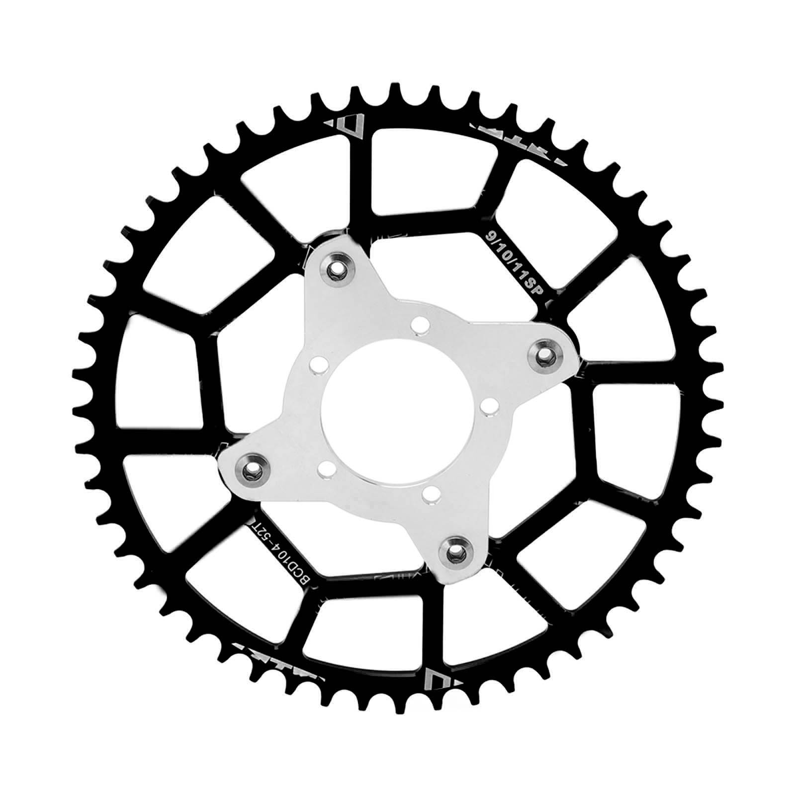 52t 104bcd Plattentelleradapter Aus Hochfester Aluminiumlegierung Für Bafang Bbs01 Bbs02 Motor, Farbe: Schwarz.