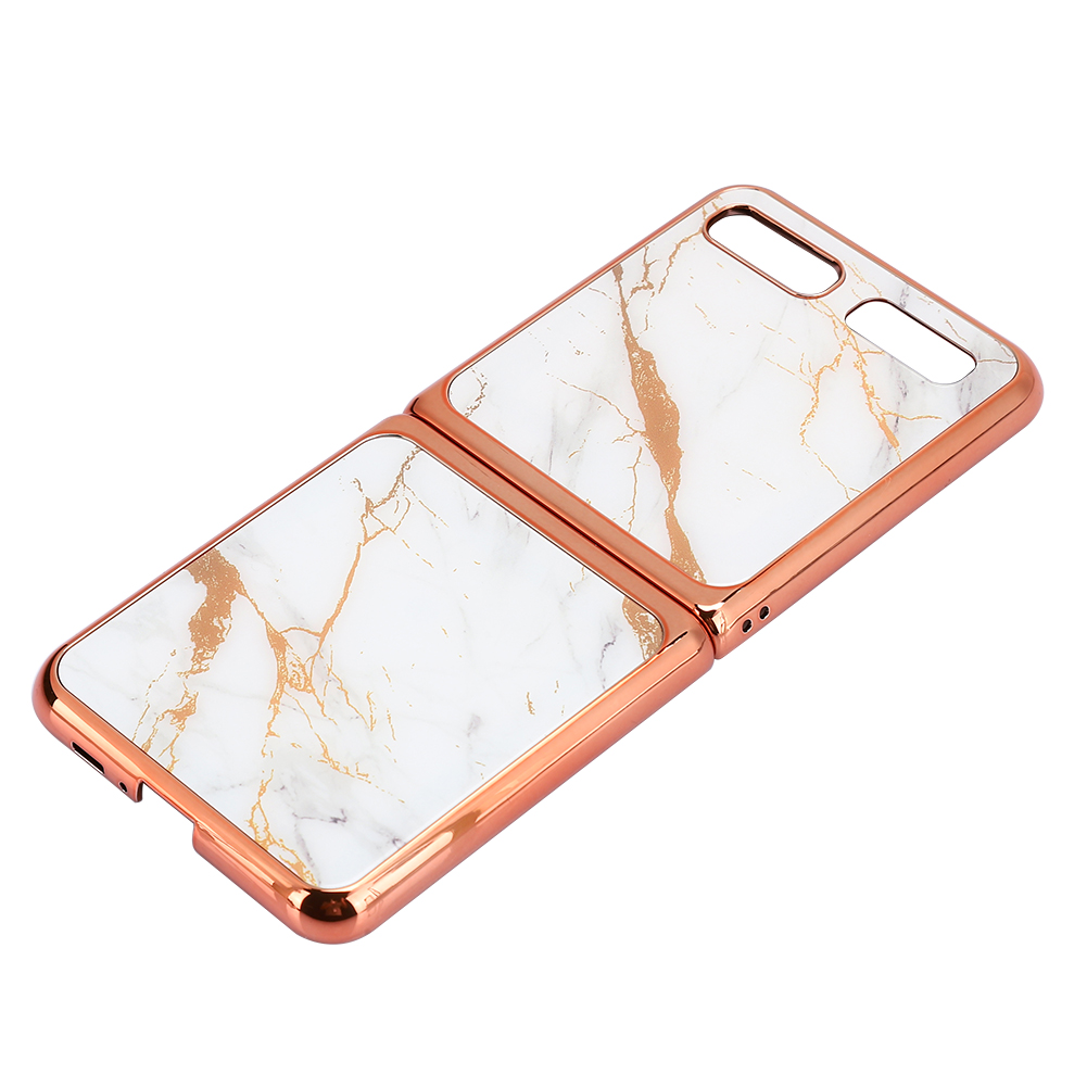 Schutzhülle Aus Gehärtetem Glas Für Galaxy Z Flip – Rückseitenschutz Mit Gold-weißem Draht