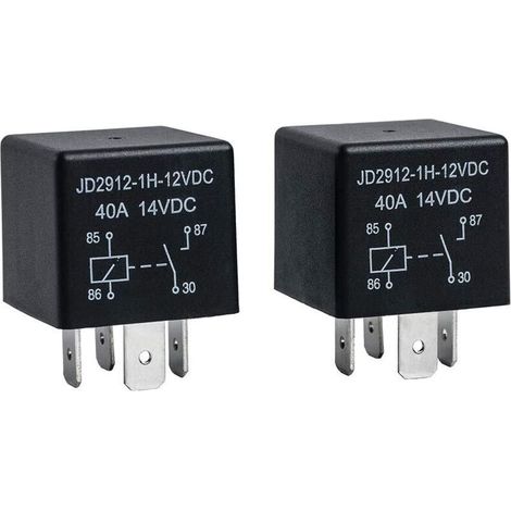 Packung Mit 2 Kfz-relais 4-polig 12v 40a, Modellnummer: Jd2912-1h-12vdc 40a 14vdc, Kfz-relais-schalter, Automatische Schalter Und Anlasser.