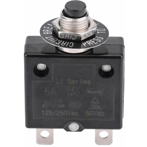 15-a Sicherheitsschalter Mit Optionaler Thermischer Rückstellvorrichtung, 125–250 V Ac, 50 V Dc, Sicherheitsschalter Mit Druckknopf Gegen Überstrom.