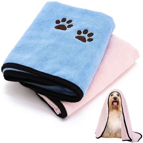 Schnelltrocknende Hundehandtücher, 2 Stück, Haustierhandtücher, Saugfähige Hundehandtücher, Haustierbadetücher.