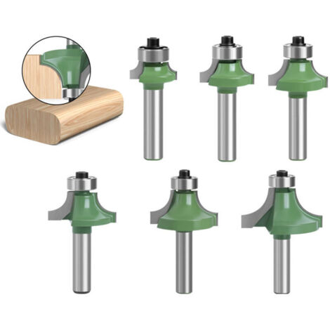 Set Mit 6 Holzfräsern Mit 8-mm-schaft, Viertelkreisfräsern Mit 8-mm-schaft, Fräsern Für Holzfräsmaschinen, Abrundfräsern Zum Nutenfräsen In Holz (6 Stück)