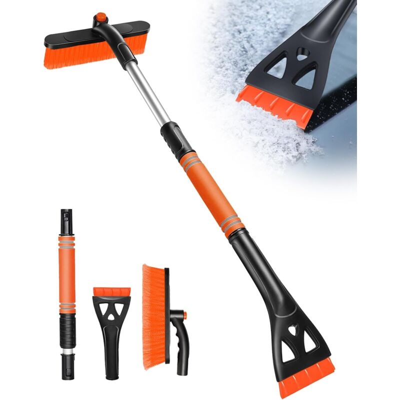 Eiskratzer Für Autos Mit Schaufel Und Schaber, Scheibenenteiser Für Den Wintereinsatz, 64-80 Cm, 360° Drehbarer Kopf, Leicht Und Kratzfest Für Windschutzscheiben Und Dächer.