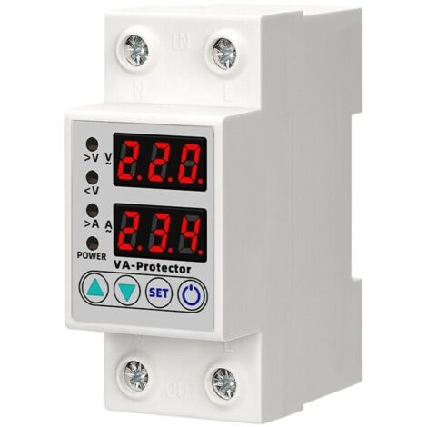 63 A, 220 V, Din-schienenmontage, Einstellbare Überspannungs- Und Unterspannungsschutzeinrichtung, Stromschutzrelais Mit Led-anzeige.
