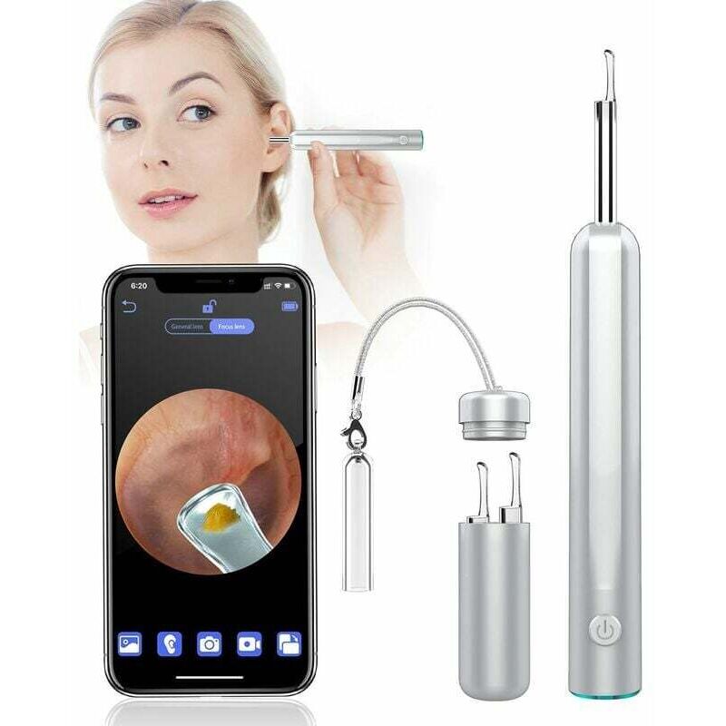 Endoskopkamera Mit 1080p-auflösung Zur Ohrreinigung, 3,9-mm-endoskop Mit 6 Led-leuchten, Kompatibel Mit Iphone Und Android, Ohrenschmalzentfernung, Ip67 Wasserdicht, Geeignet Für Hunde Und Kinder.