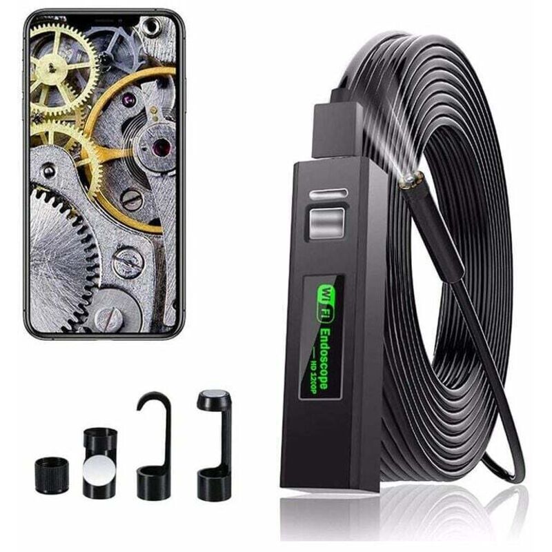 Wlan-endoskopkamera Mit Usb-anschluss, Hd 1200p, Ip68 Wasserdicht, Mit 8 Leds Für Iphone, Android, Ipad, Mac, Pc Und Laptop (1 M Flexibles Kabel)