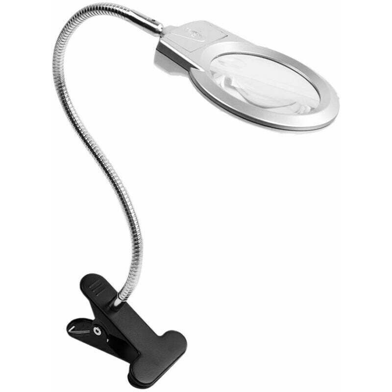 Professionelle, Freihändige, Flexible Kristall-schreibtischlampe Mit Led-beleuchteter Lupe Und Klemme Zum Lesen, Für Diamantmalerei Und Kreuzstich.