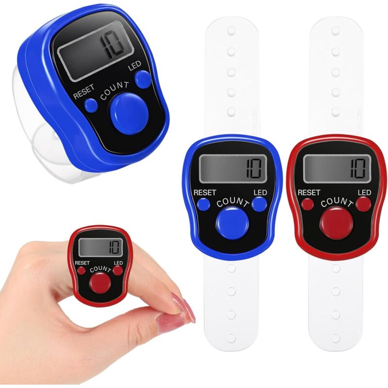 Elektronische Fingerzähler, 5-stellige Digitale Led-zähler, Rückstellbare Manuelle Zähler Mit Ring
