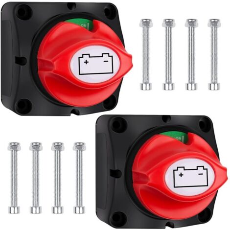 2-teiliges Batterie-hauptschalter-set Für 12 V, 24 V, 48 V, Ein/aus-batterietrennschalter, Hauptbatterieschalter, 200 A, Batterieschalter Für Yacht, Boot, Lkw, Bus, Auto, Motorrad